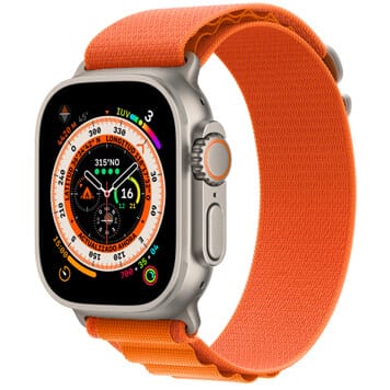 Apple Watch Ultra Titanium Case 49mm With Apple Logo + Orange Loop Strap High Quality