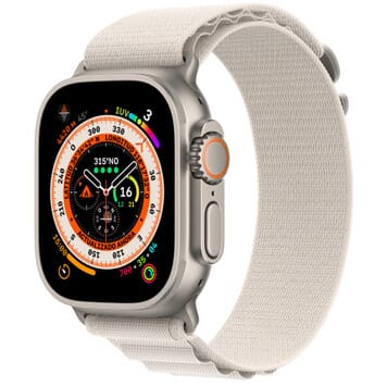 Apple Watch Series 8 Ultra Titanium Case 49mm With Apple Logo + Starlight Loop Strap High Quality