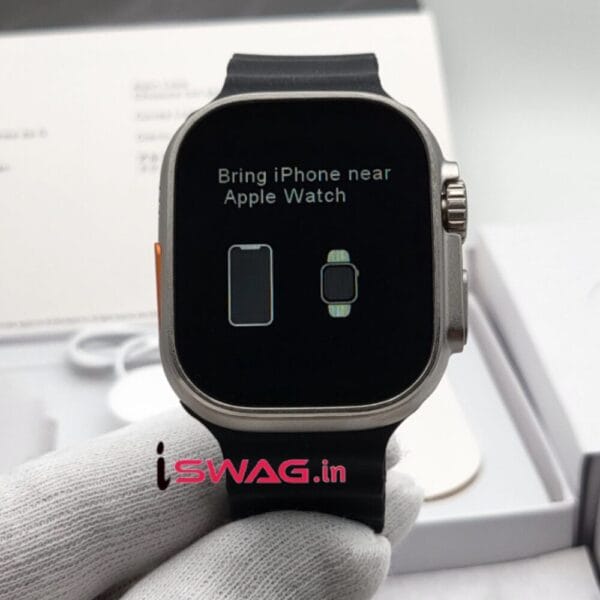 Apple Watch Ultra 2 Titanium Case 49mm With Apple Logo + Black Ocean Band Super High Quality