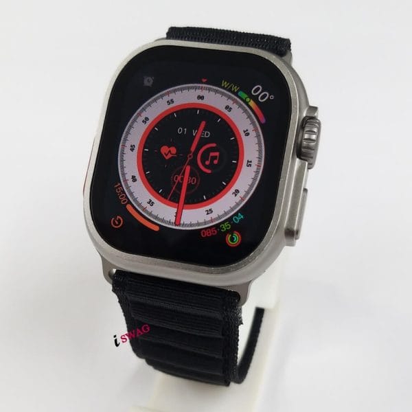 Apple Watch Series 8 Ultra Titanium Case 49mm Black With Loop Strap +1 Ocean Band Same Like original (Super High Quality) (0)