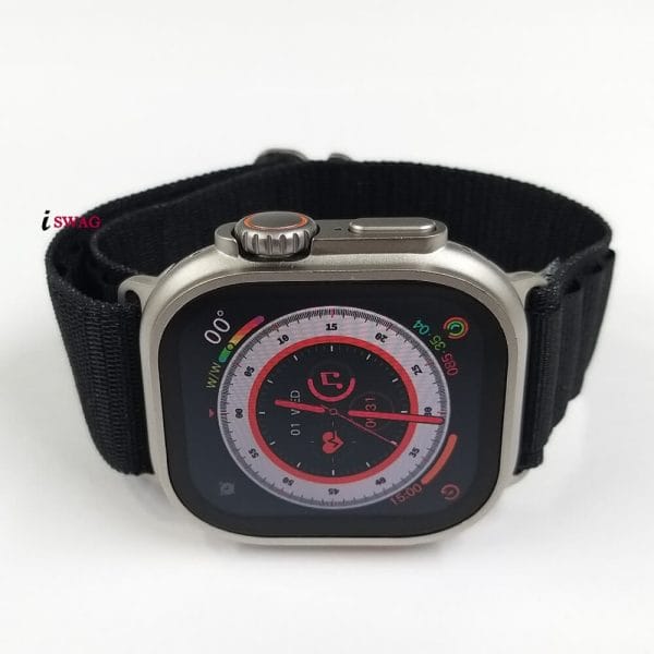 Apple Watch Series 8 Ultra Titanium Case 49mm Black With Loop Strap +1 Ocean Band Same Like original (Super High Quality) (0)
