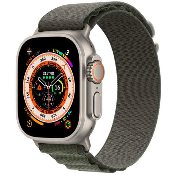 Apple Watch Ultra Titanium Case 49mm With Apple Logo + Green Loop Strap High Quality