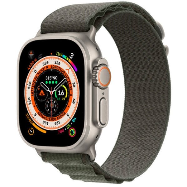 Apple Watch Series 8 Ultra Titanium Case 49mm With Apple Logo + Green Loop Strap Same Like original (Super High Quality)