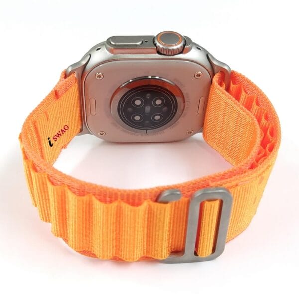 Apple Watch Series 8 Ultra Titanium Case 49mm Orange With Loop Strap +1 Ocean Band Same Like original (Super High Quality) (1)