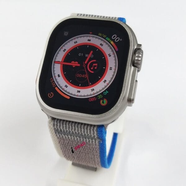 Apple Watch Series 8 Ultra Titanium Case 49mm With Blue & Grey Trail Loop +1 Ocean Band Same Like original (Super High Quality) (0)