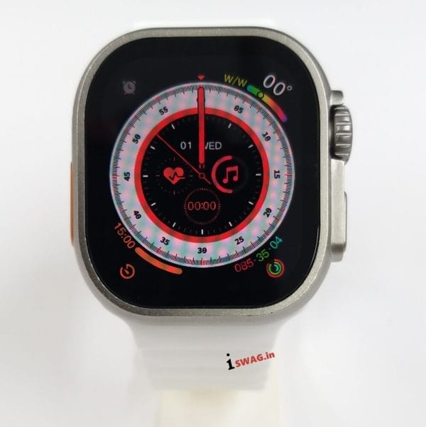 Premium Apple Watch Series 8 Ultra Titanium Case 49mm With White Ocean Band Same Like original (Super High Quality) (1)