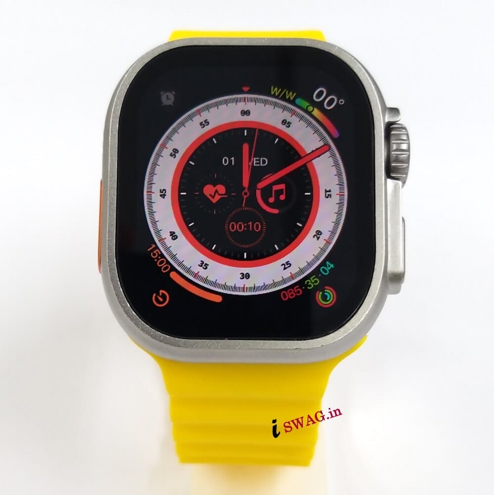 Premium Apple Watch Series 8 Ultra Titanium Case 49mm With Yellow Ocean Band Same Like original Super High Quality 1