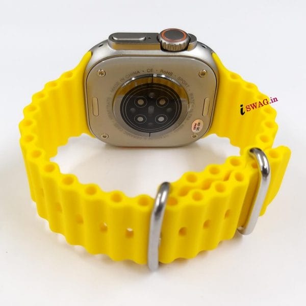 Premium Apple Watch Series 8 Ultra Titanium Case 49mm With Yellow Ocean Band Same Like original (Super High Quality) (4)