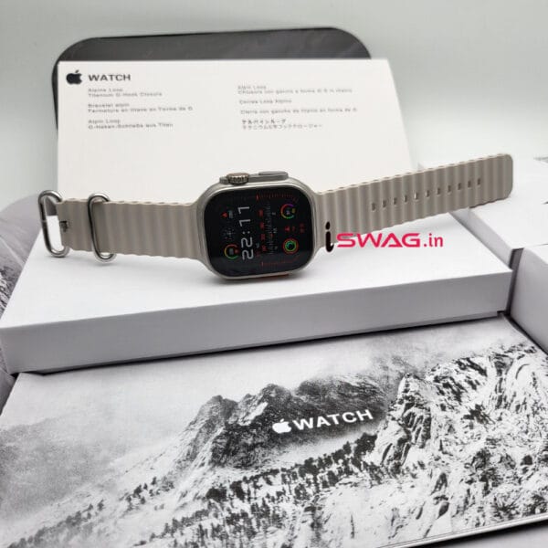 Apple Watch Ultra 2 Titanium Case 49mm With Apple Logo + Ocean Band 100% Same Like Original